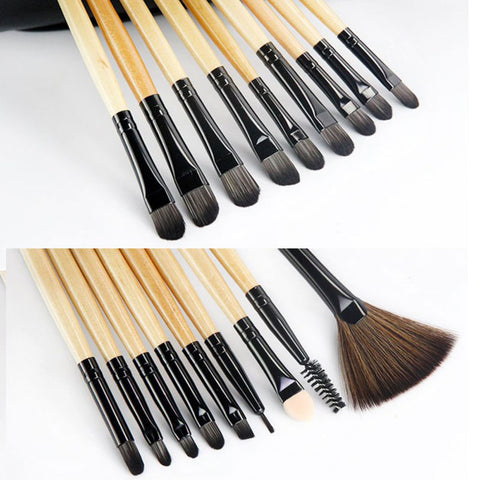 Wood Handle Makeup Brushes Set